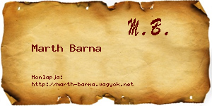 Marth Barna névjegykártya