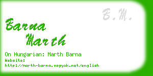 barna marth business card